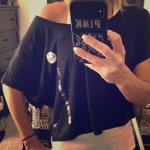 PINK off the shoulder t-shirt NWT